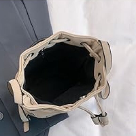 Neiman Marcus Khaki Studded Purse Mini PU Leather Shoulder Bag - Picture 6 of 7